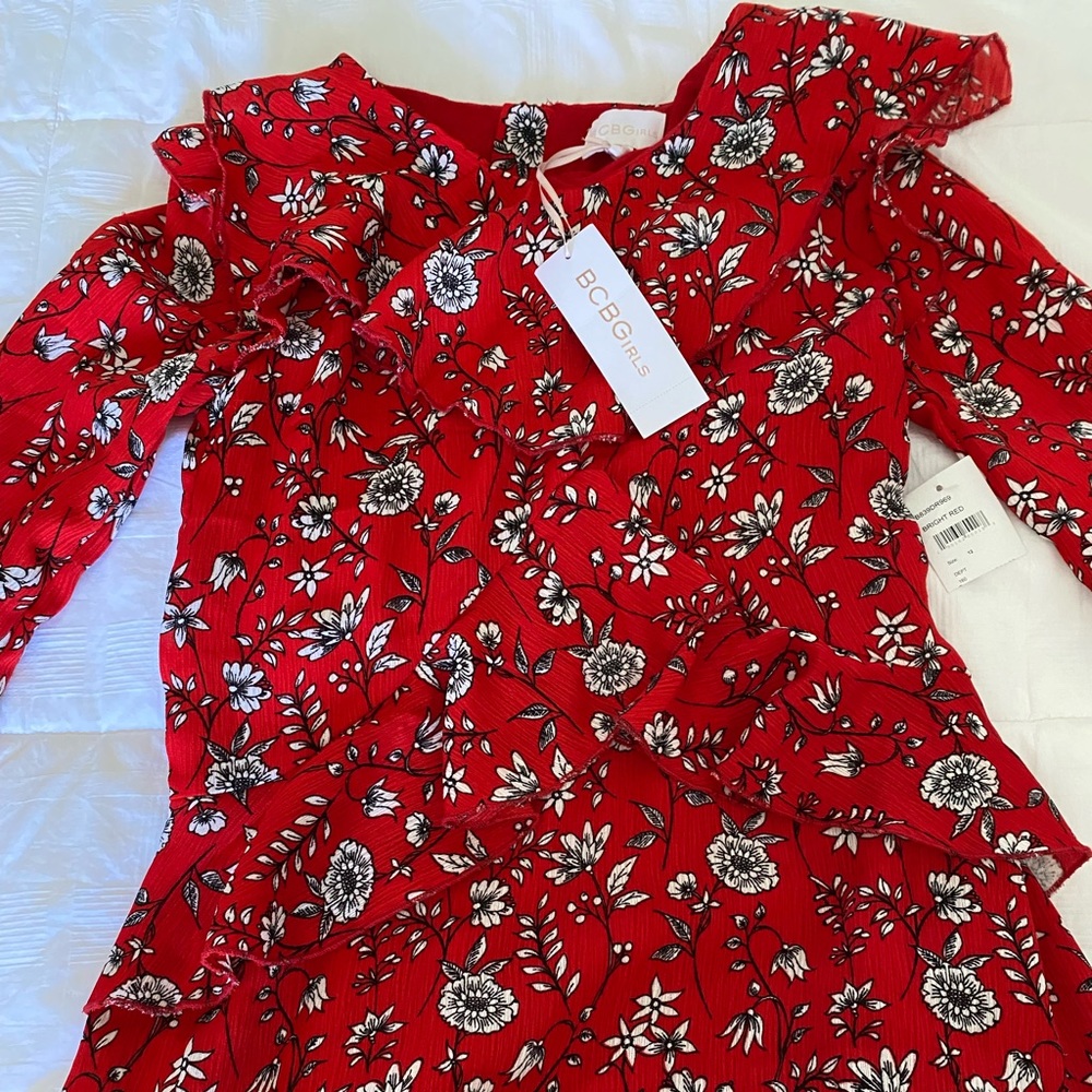 BCBG Girls Red Floral Dress